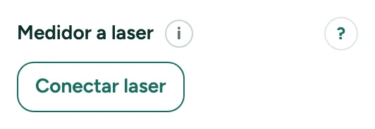 Mais para profissionais com o medidor a laser e o botão Conectar laser.
