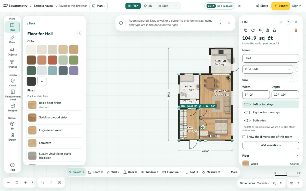 The library for the floor of a room: colours, floors and your own photo as the last group.