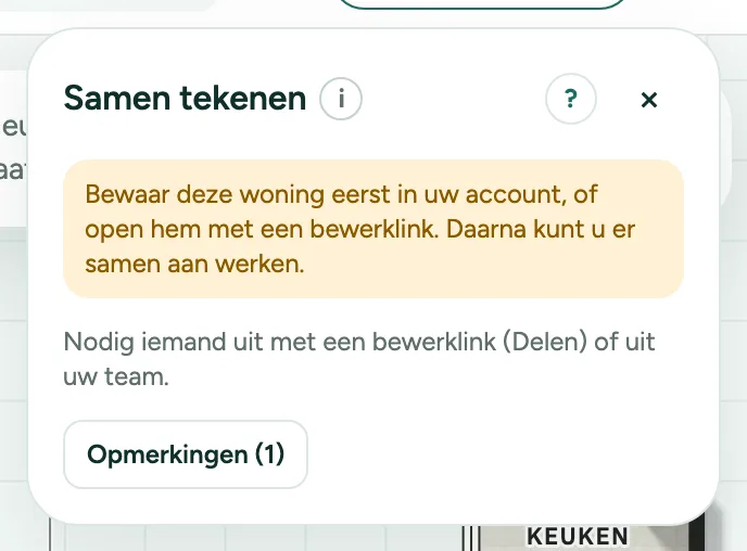 Het venster Samen met uw naam, Samen tekenen en Opmerkingen.